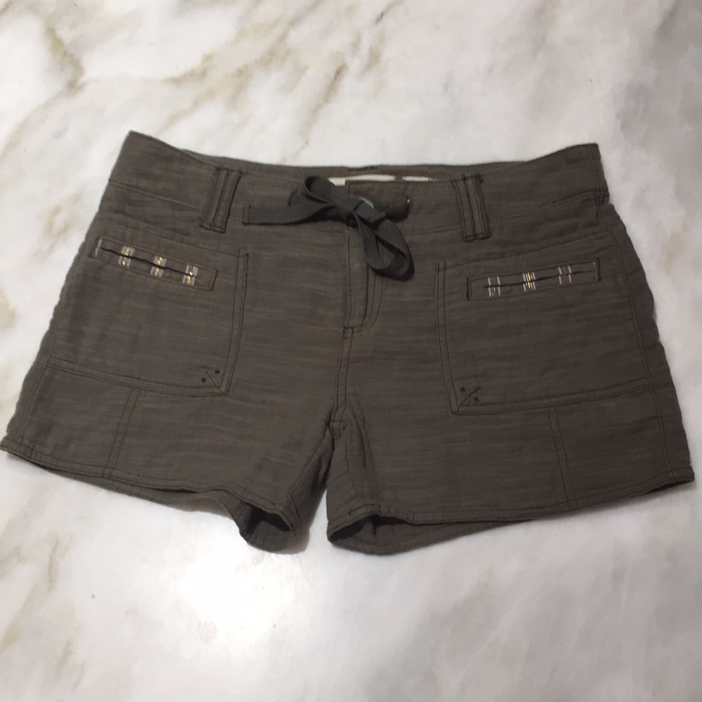 Anthropologie Soft Army Green Cotton Shorts